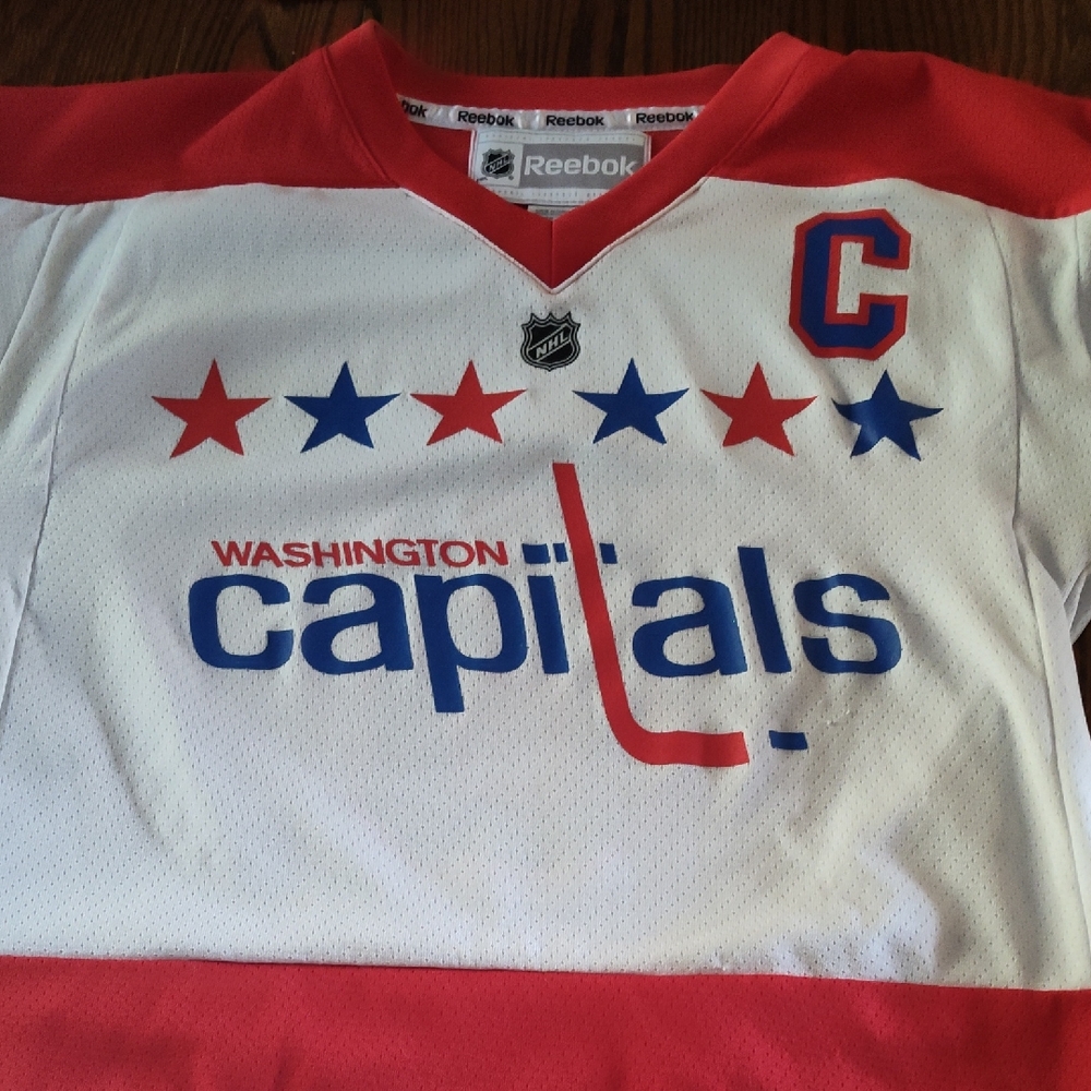 Reebok Capitals Red and White Jersey
